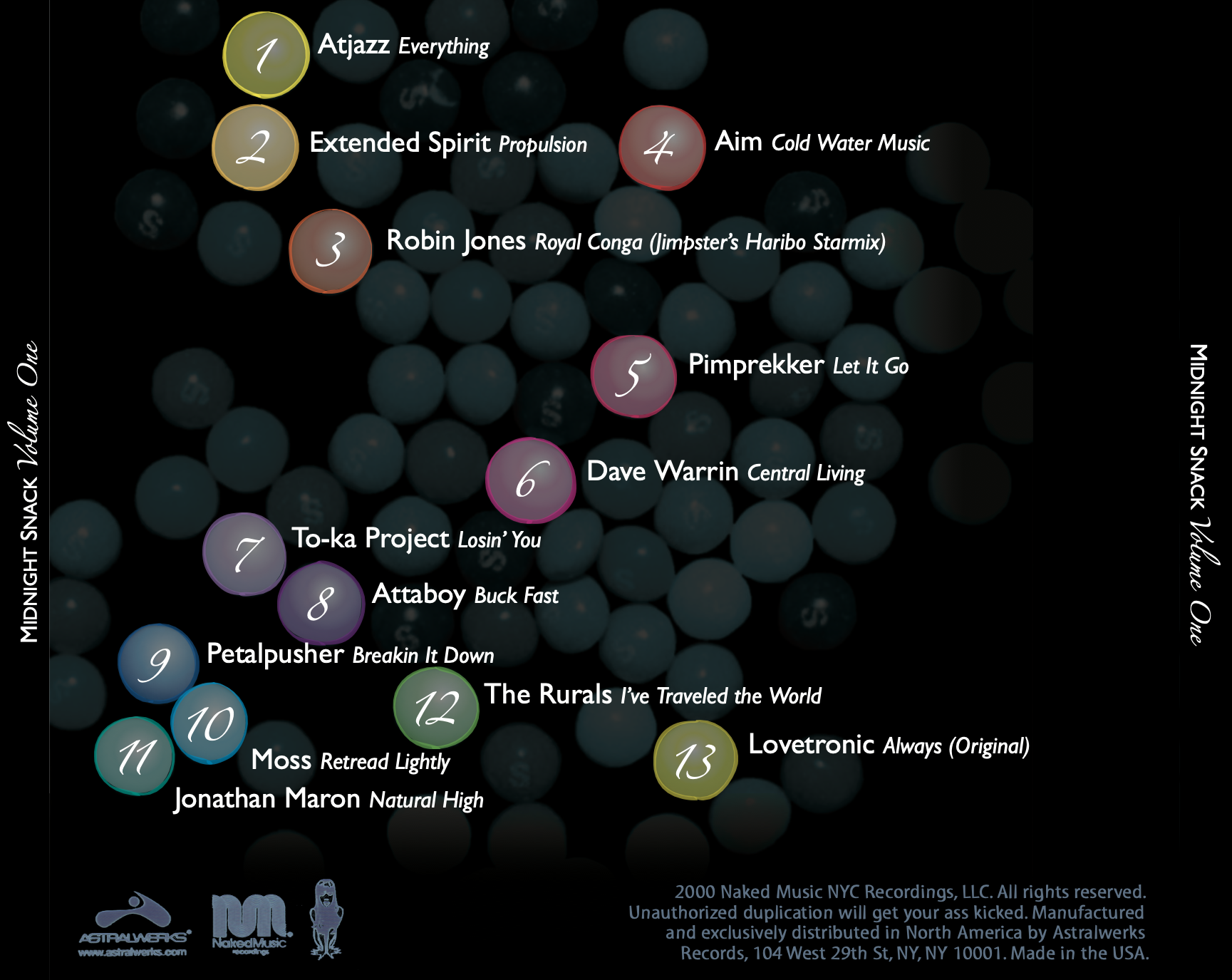 Back of Midnight Snack CD case